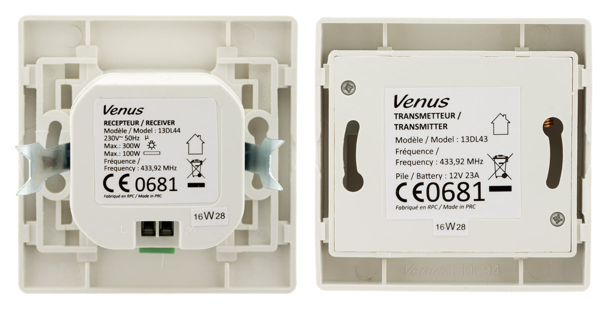 Interrupteur va-et-vient sans fil Venus - blanc - Zenitech