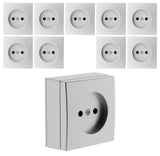 Prise 2P 10A saillie chrome - Zenitech