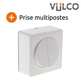 Interrupteur double va et vient 10A saillie Silver - Vulco - Zenitech