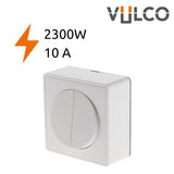 Interrupteur double va et vient 10A saillie Silver - Vulco - Zenitech
