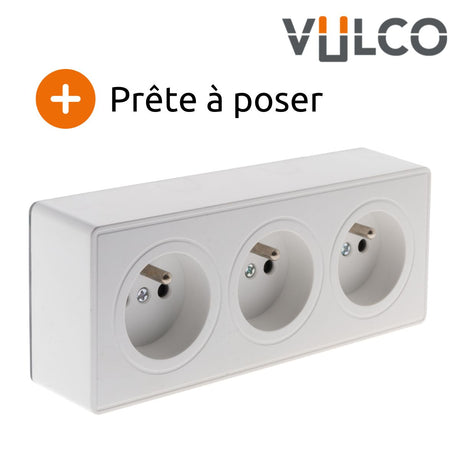 Prise triple saillie 2P+T Vulco Zenitech