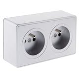 Prise double saillie 2P+T 16A - Vulco - Zenitech