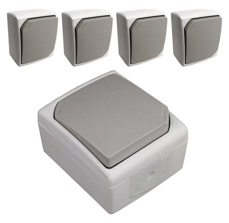 Bouton poussoir 10A gris IP54 - Zenitech