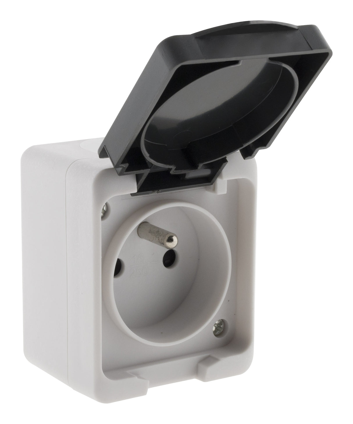 Prise 2P+T IP54 - gris - Zenitech