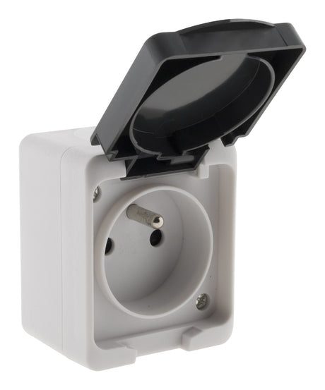 Prise 2P+T IP54 - gris - Zenitech