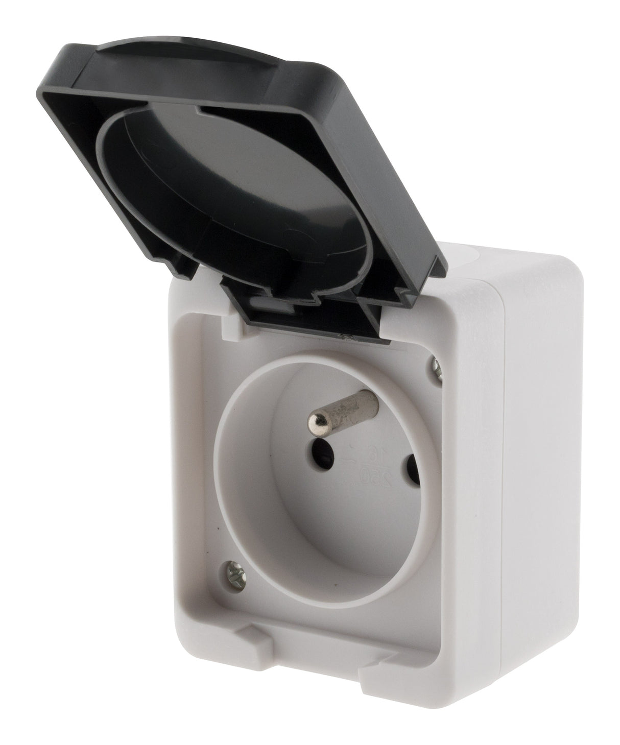 Prise 2P+T IP54 - gris - Zenitech