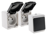 Lot interrupteur va et vient + 2 prises 2P+T IP54 - Zenitech