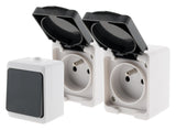Lot interrupteur va et vient + 2 prises 2P+T IP54 - Zenitech