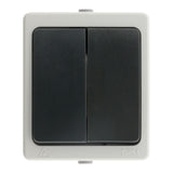 Double interrupteur va et vient 10A IP54 - noir - Aquae - Zenitech