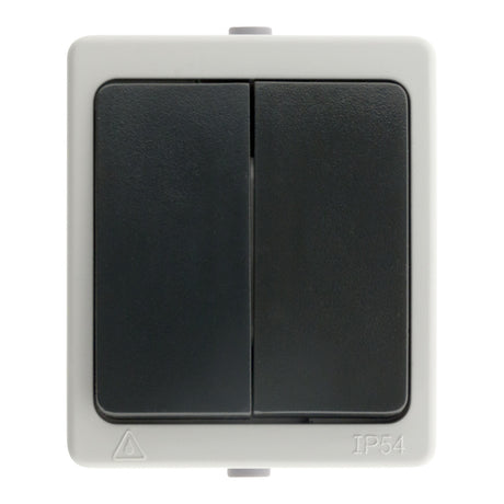 Double interrupteur va et vient 10A IP54 - noir - Aquae - Zenitech