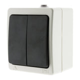 Double interrupteur va et vient 10A IP54 - noir - Aquae - Zenitech