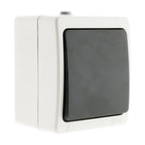 Bouton poussoir Aquae étanche en saillie IP54 - Blanc et Noir - Zenitech