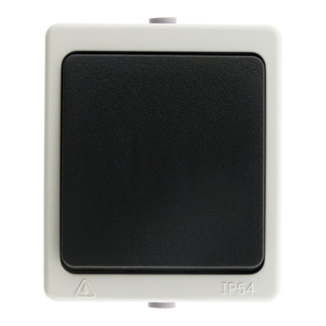Bouton poussoir Aquae étanche en saillie IP54 - Blanc et Noir - Zenitech
