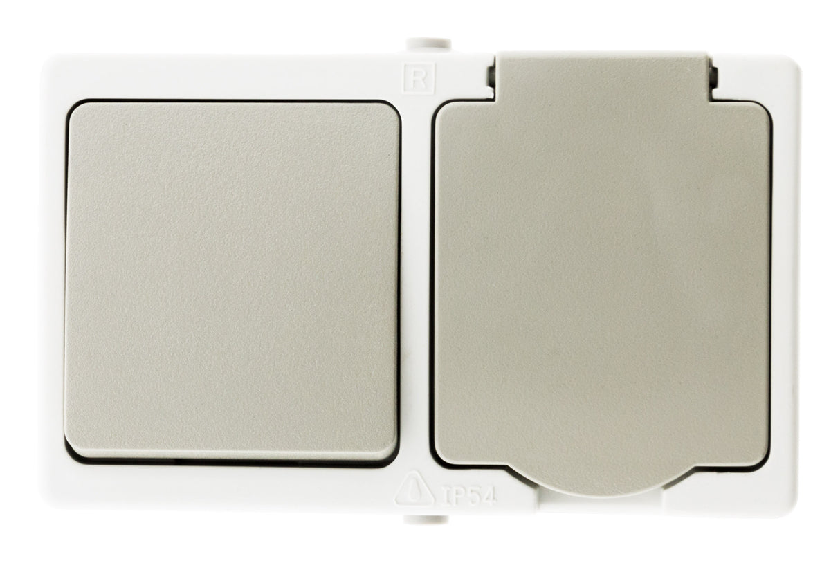 Appareillage mixte horizontal va-et-vient et prise 2P+T - Zenitech