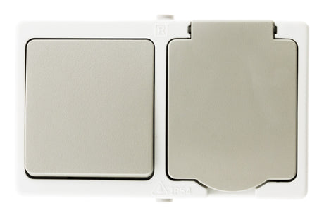 Appareillage mixte horizontal va-et-vient et prise 2P+T - Zenitech