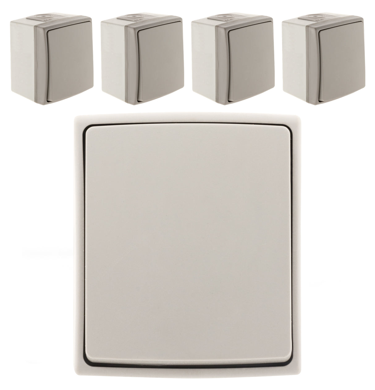 Bouton poussoir IP55 Gris Orok - Zenitech