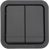 Double va-et-vient étanche IP55 bornes automatiques - en saillie - gamme Granite - Protec