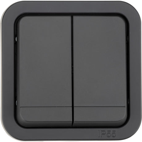 Double va-et-vient étanche IP55 bornes automatiques - en saillie - gamme Granite - Protec