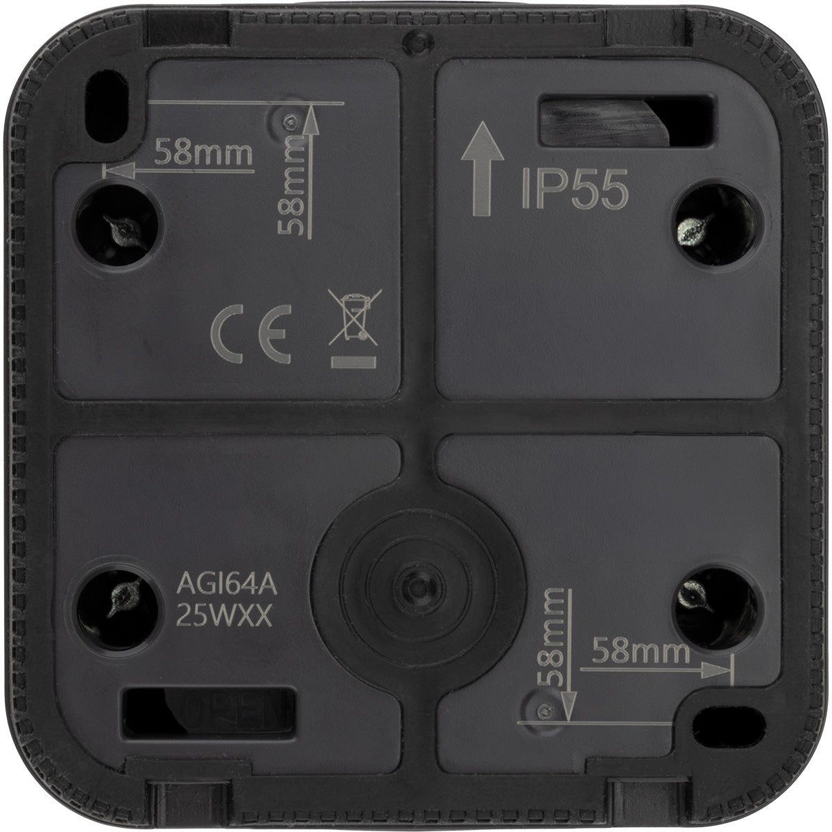 Prise 2P+T 16A simple ou double IP55 - bornes auto saillie - gamme Granite - Protec