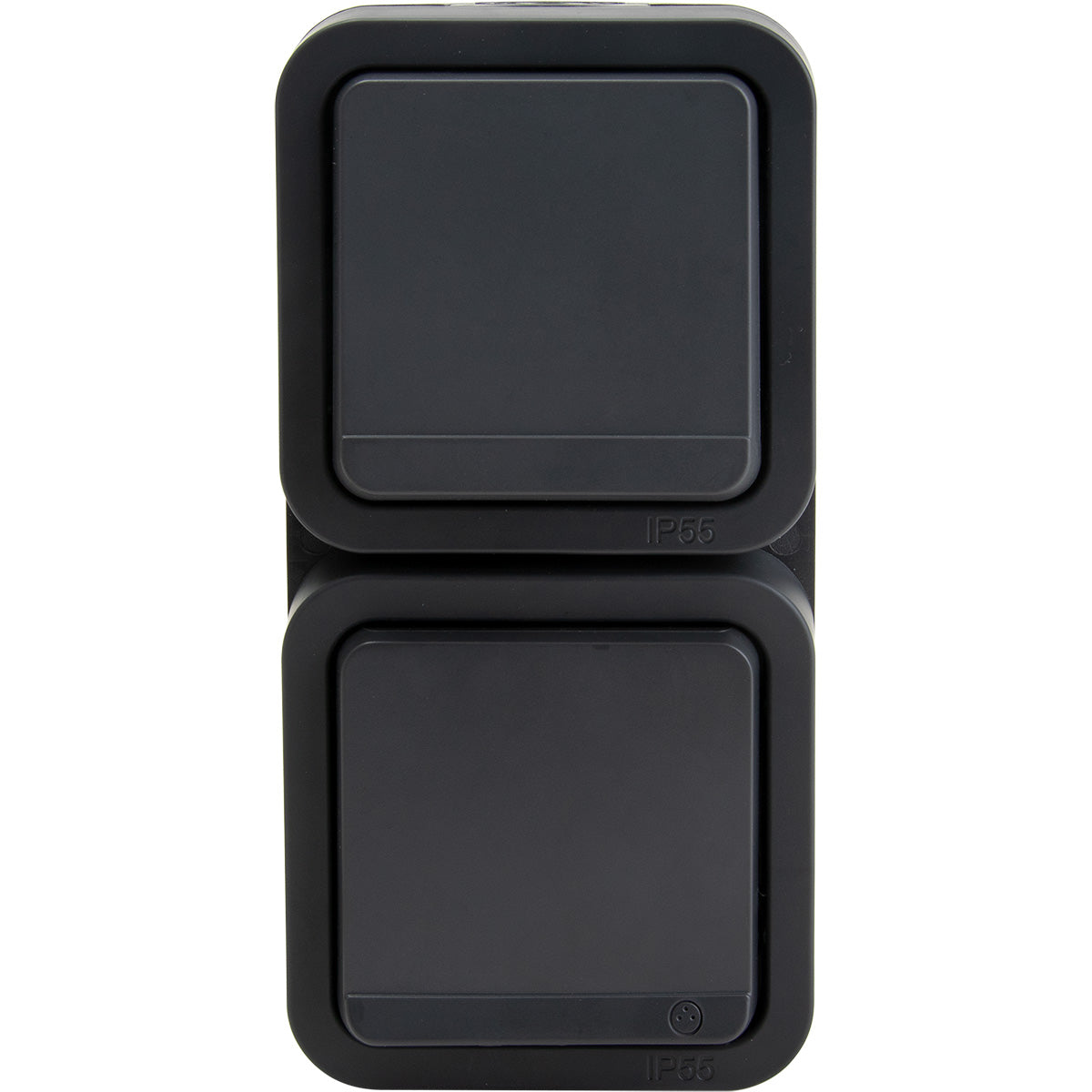 Prise type E IP55 - 2P+T 16A + va et vient - bornes auto - saillie - gamme Granite - Protec