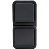 Prise type E IP55 - 2P+T 16A + va et vient - bornes auto - saillie - gamme Granite - Protec