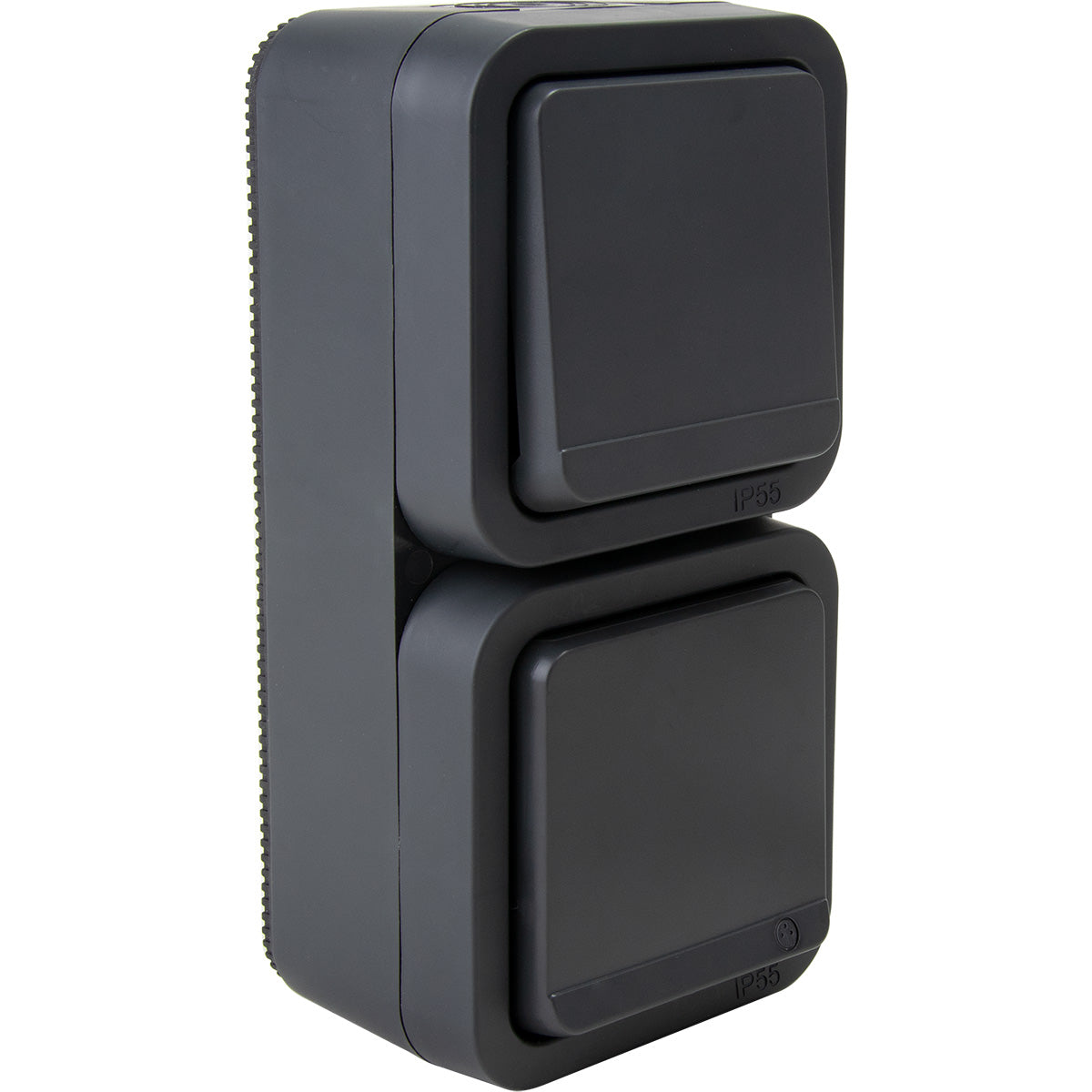 Prise type E IP55 - 2P+T 16A + va et vient - bornes auto - saillie - gamme Granite - Protec