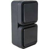 Prise type E IP55 - 2P+T 16A + va et vient - bornes auto - saillie - gamme Granite - Protec
