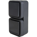 Prise type E IP55 - 2P+T 16A + va et vient - bornes auto - saillie - gamme Granite - Protec