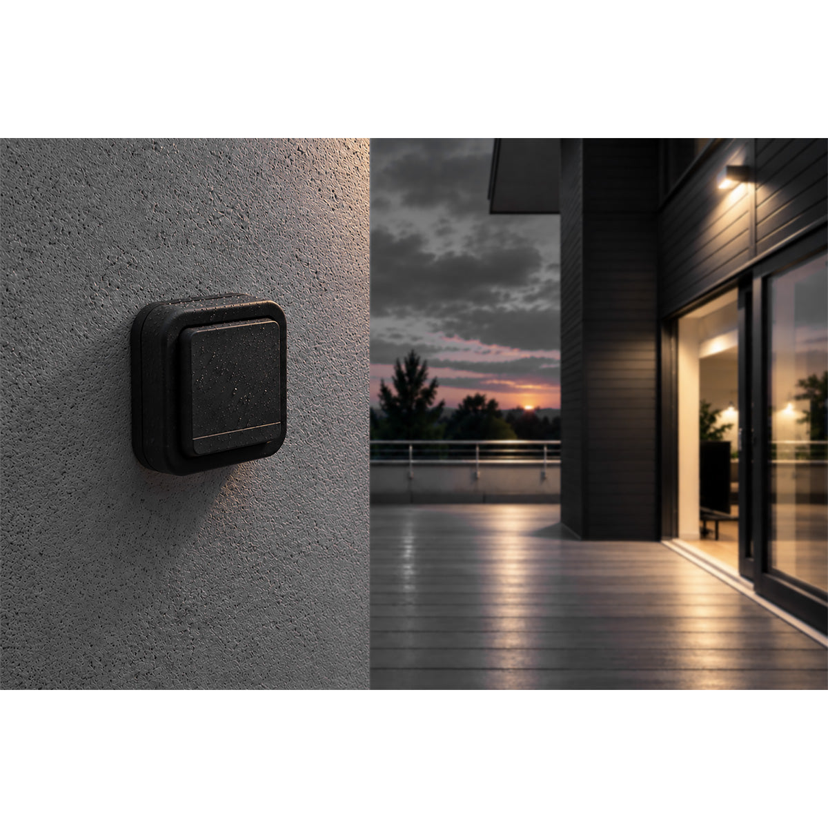 Commande éclairage va-et-vient ou sonnette IP55 - bornes auto - saillie - gamme Granite - Protec