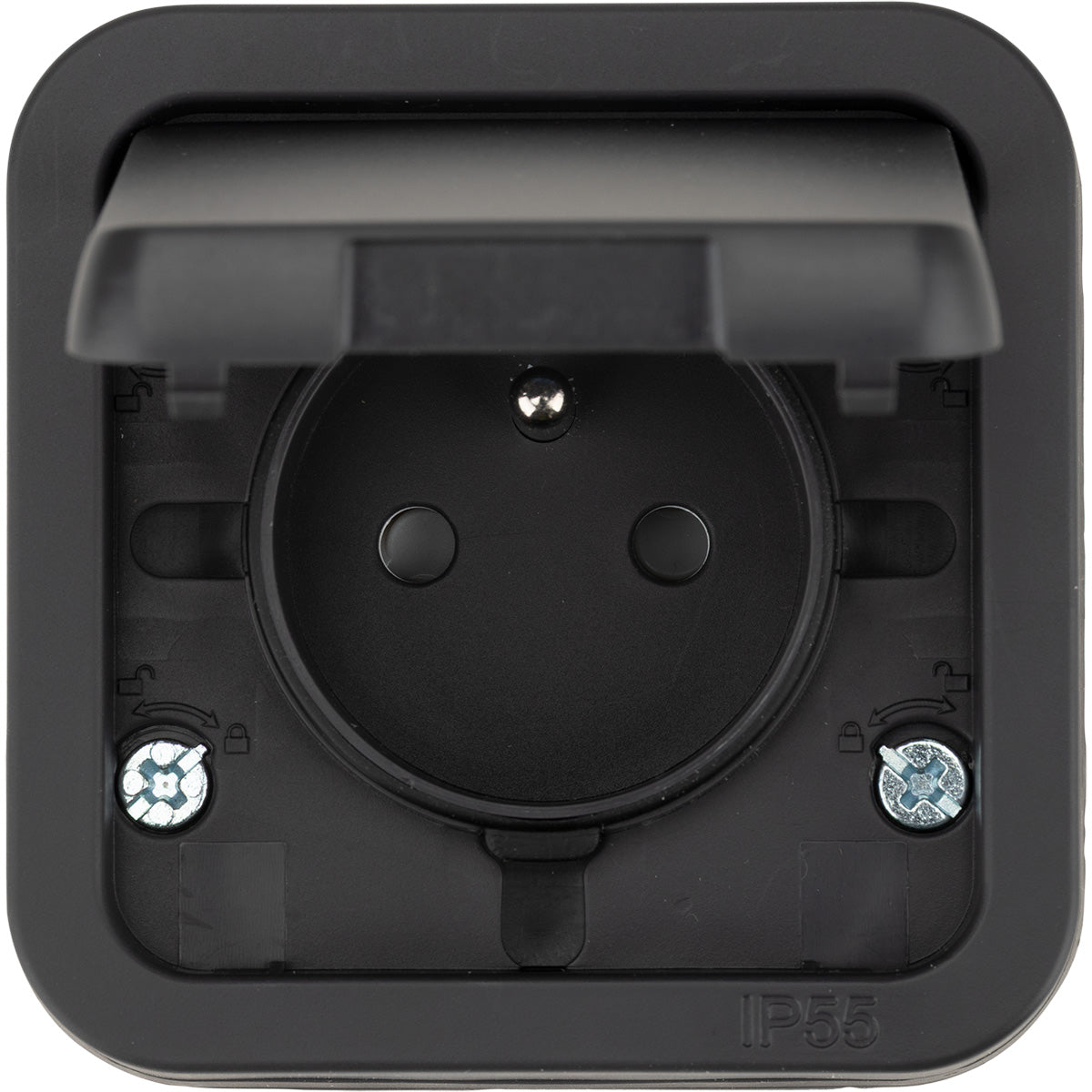 Prise française type E IP55 - 2P+T 16A - bornes auto - encastrée - gamme Granite - Protec
