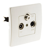 Prise TV Ø9,52mm + SAT + FM - blanc - Venus - Zenitech