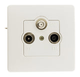 Prise TV Ø9,52mm + SAT + FM - blanc - Venus - Zenitech