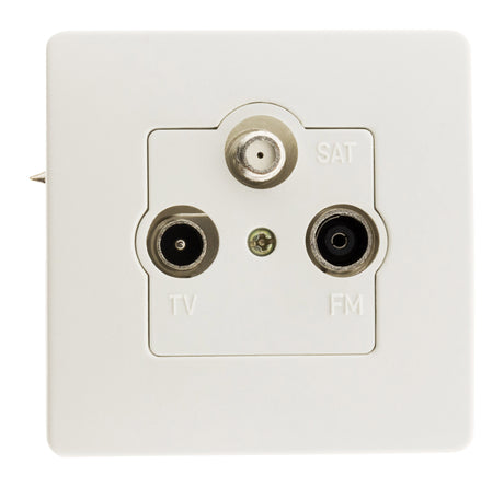 Prise TV Ø9,52mm + SAT + FM - blanc - Venus - Zenitech