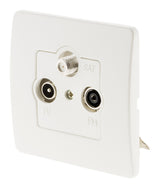 Prise TV Ø9,52mm + SAT + FM - blanc - Venus - Zenitech
