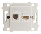 Prise RJ11 + RJ45 nu - blanc - Clarys - Zenitech