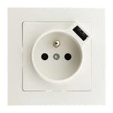 Prise 2P+T 16A encastrable + USB 2,1A - blanc - Zenitech
