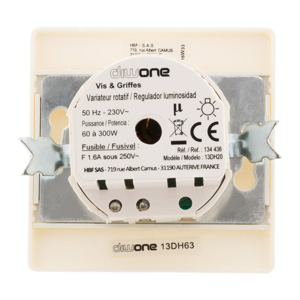 Variateur LED 5/100W - incandescente/halogène - Diwone Zenitech