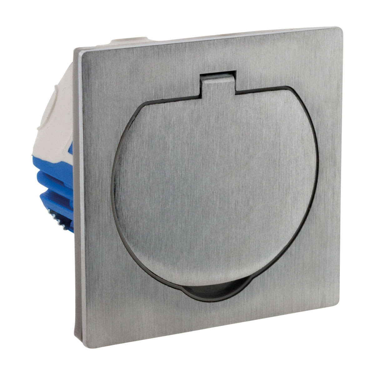 Prise de sol 16A 2P+T finition alu brossé - IP55 - Zenitech