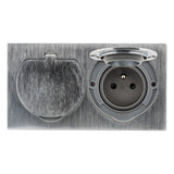 Prise de sol 16A 2P+T finition alu brossé - IP55 - Zenitech