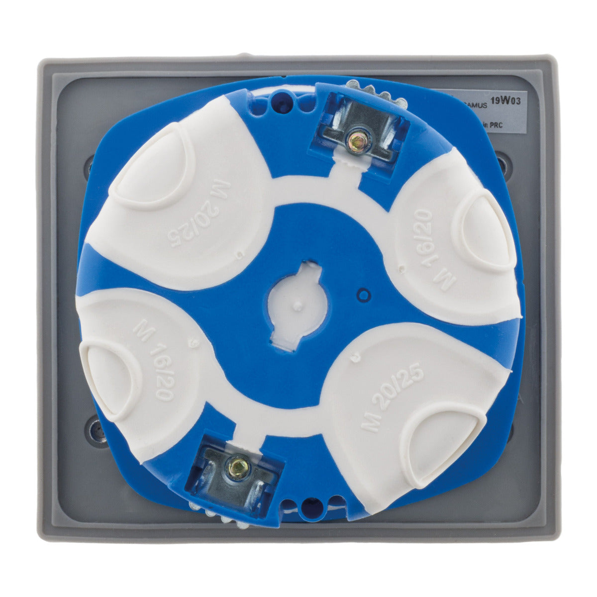 Prise de sol 16A Schuko alu brossé - IP44 + boîte installation - Zenitech