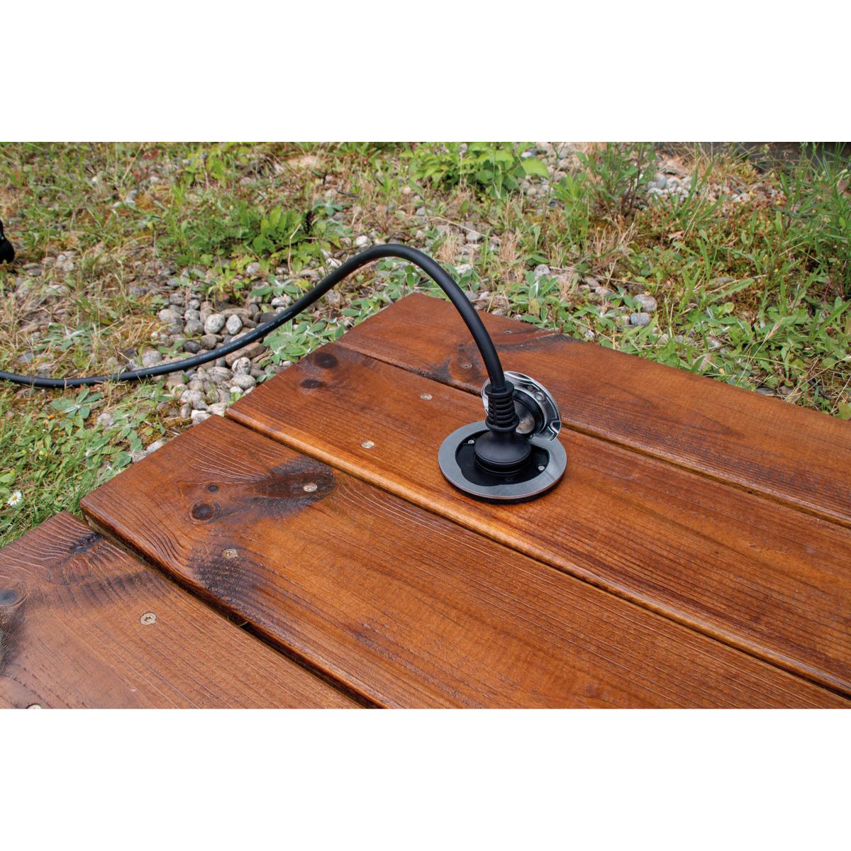Prise de sol étanche ronde Initiale 16A - 2P+T IP55 - Métal Brossé - Protec
