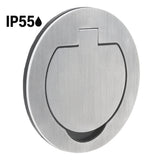 Prise de sol étanche ronde Initiale 16A - 2P+T IP55 - Métal Brossé - Protec
