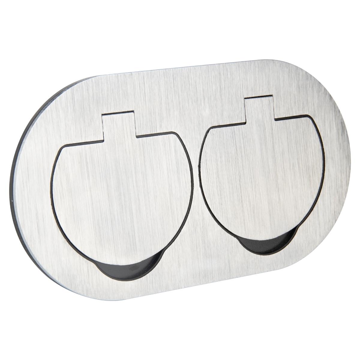 Prise de sol étanche ronde Initiale 16A - 2P+T IP55 - Métal Brossé - Protec
