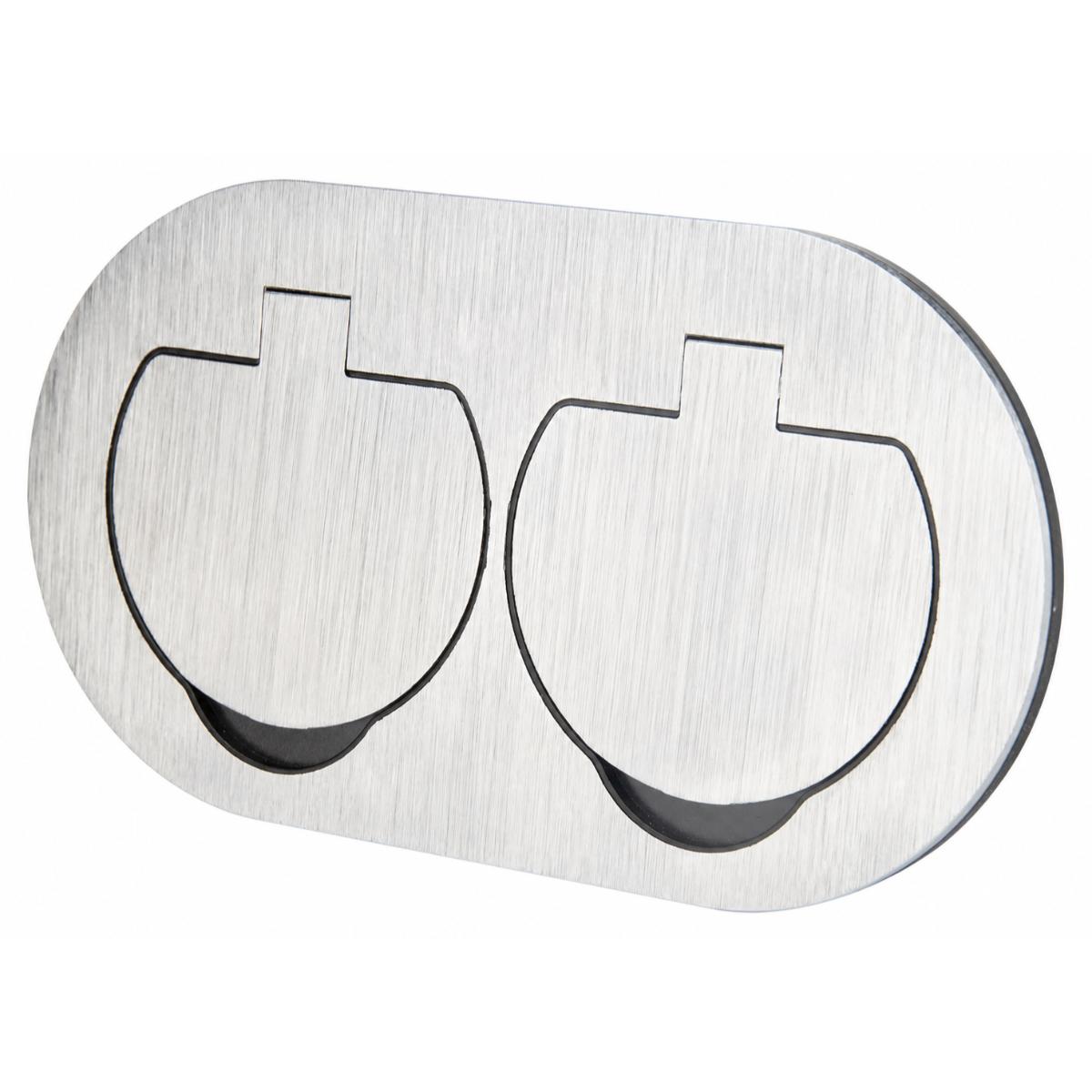 Prise de sol étanche ronde Initiale 16A - 2P+T IP55 - Métal Brossé - Protec
