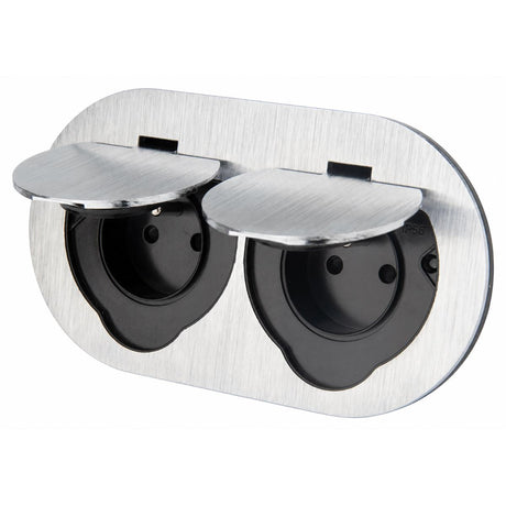 Prise de sol étanche ronde Initiale 16A - 2P+T IP55 - Métal Brossé - Protec