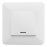Bouton poussoir à voyant 10A - blanc - Artezo - Zenitech