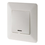 Bouton poussoir à voyant 10A - blanc - Artezo - Zenitech