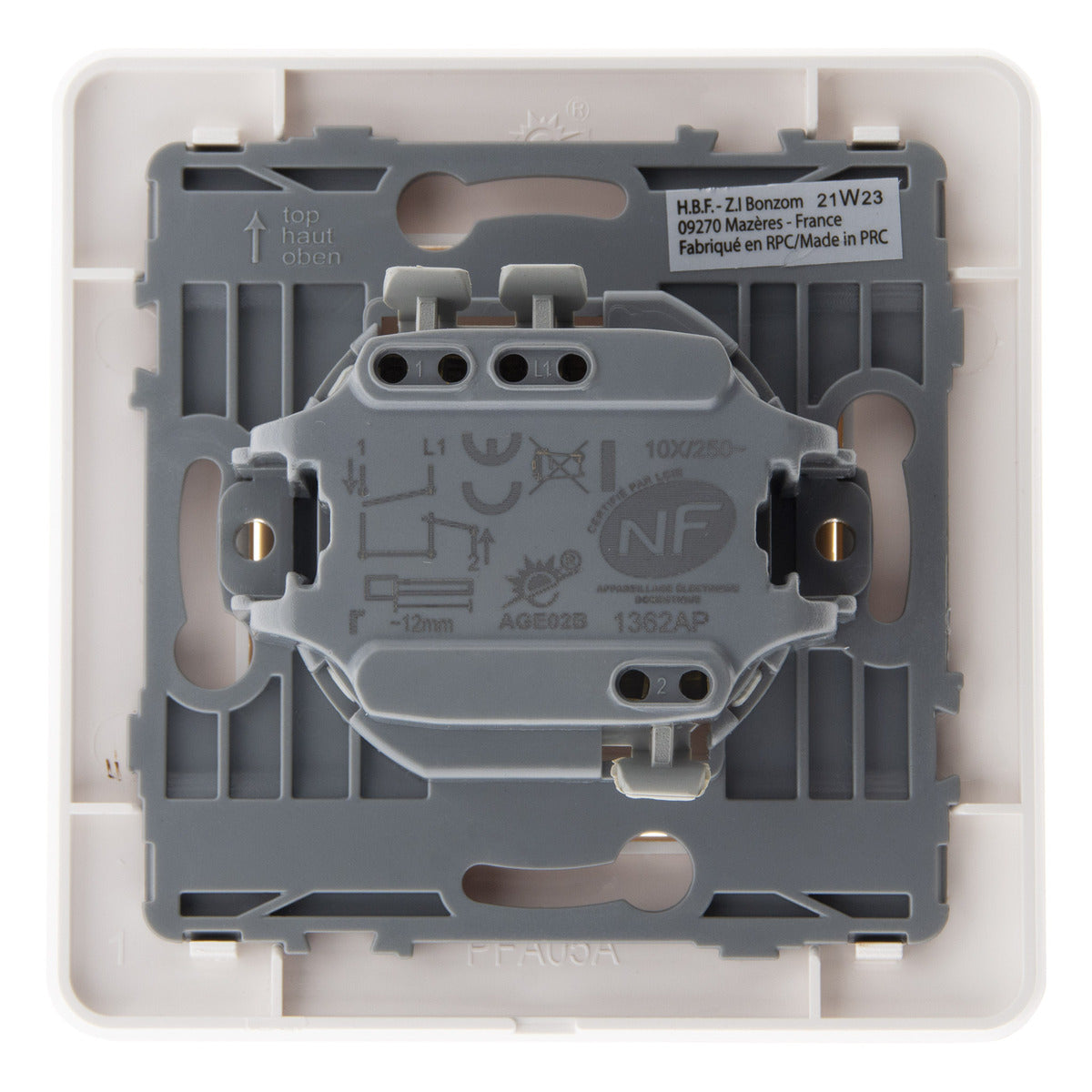 Commande volets roulants 10A - 2300W - Blanc - Artezo - Zenitech