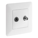 Prise TV Ø9,52mm + satellite - blanc - Artezo - Zenitech