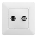 Prise TV Ø9,52mm + satellite - blanc - Artezo - Zenitech